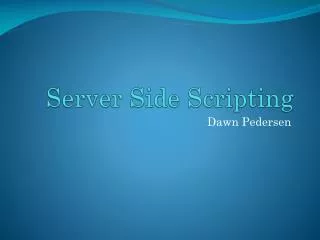 Server Side Scripting