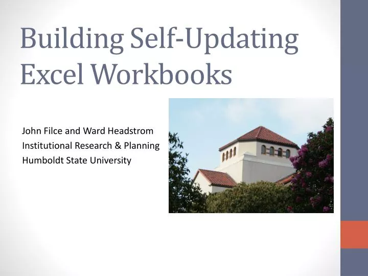 building self updating excel workbooks