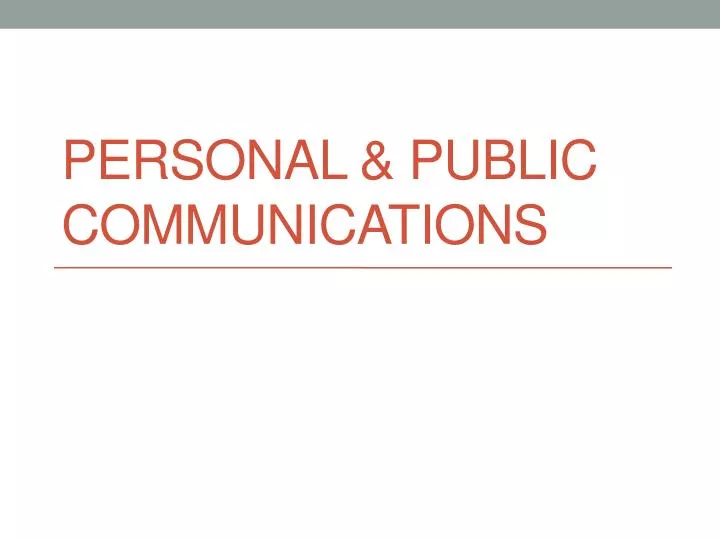 personal public communications