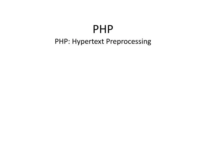 php php hypertext preprocessing