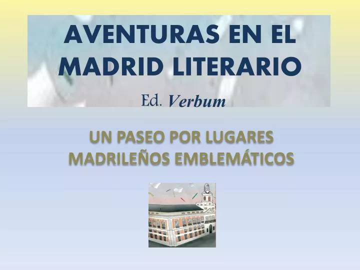 aventuras en el madrid literario ed verbum