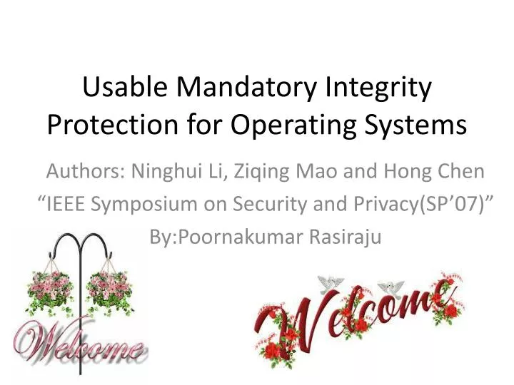 usable mandatory integrity protection for operating systems
