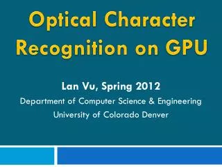 optical character recognition on gpu