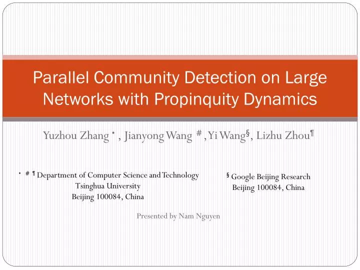 parallel community detection on large networks with propinquity dynamics