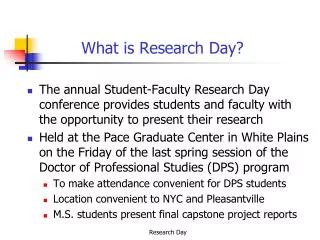 What is Research Day?