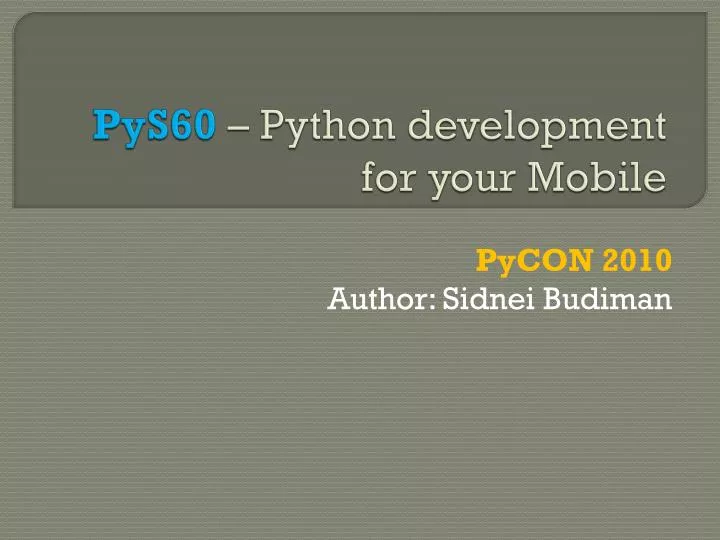 pys60 python development for your mobile