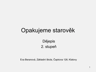 opakujeme starov k