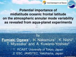 Potential importance of midlatitude oceanic frontal latitude