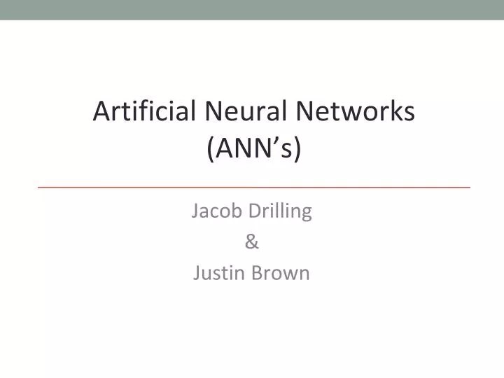 artificial neural networks ann s