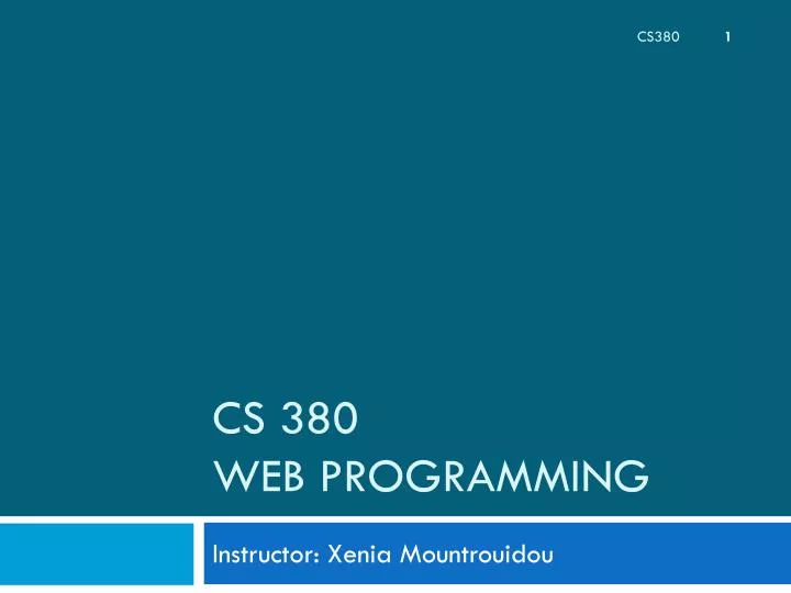 cs 380 web programming
