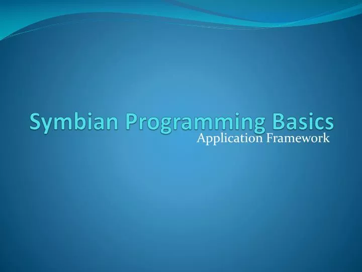 symbian programming basics