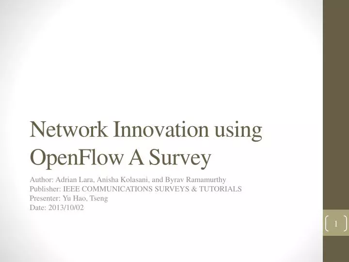 network innovation using openflow a survey
