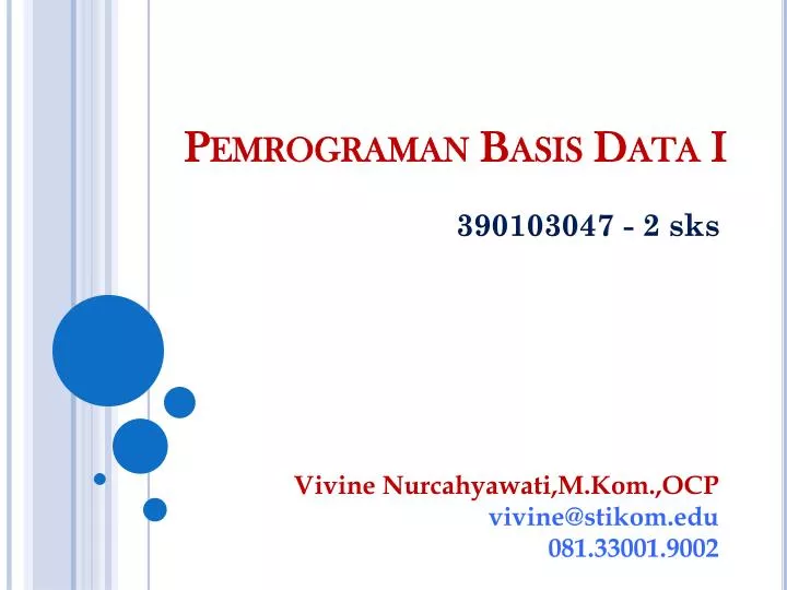 pemrograman basis data i