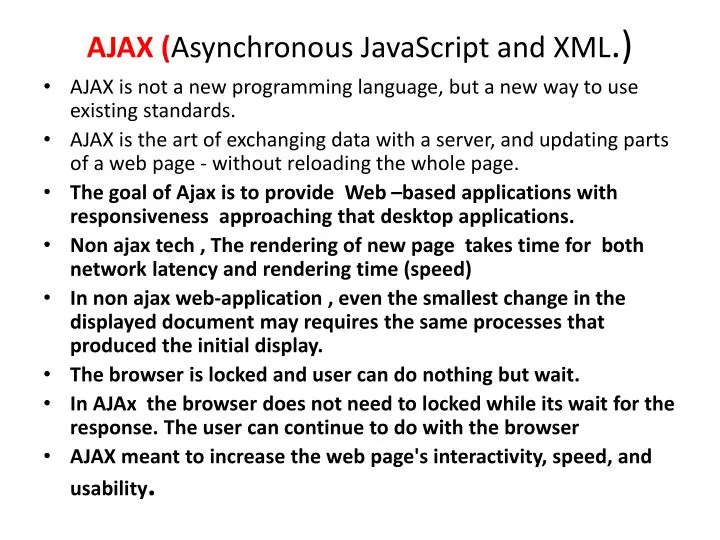 ajax asynchronous javascript and xml