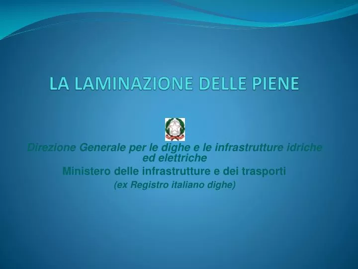 la laminazione delle piene