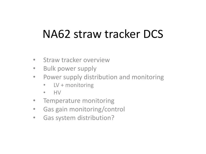 na62 straw tracker dcs