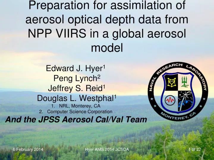 preparation for assimilation of aerosol optical depth data from npp viirs in a global aerosol model