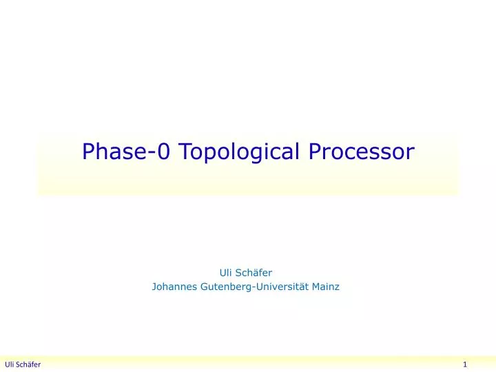 phase 0 topological p rocessor