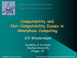 Computability and Non-Computability Issues in Amorphous Computing