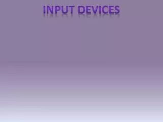 Input devices