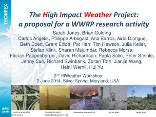 The H igh I mpact Weather Project: a proposal for a WWRP research activity