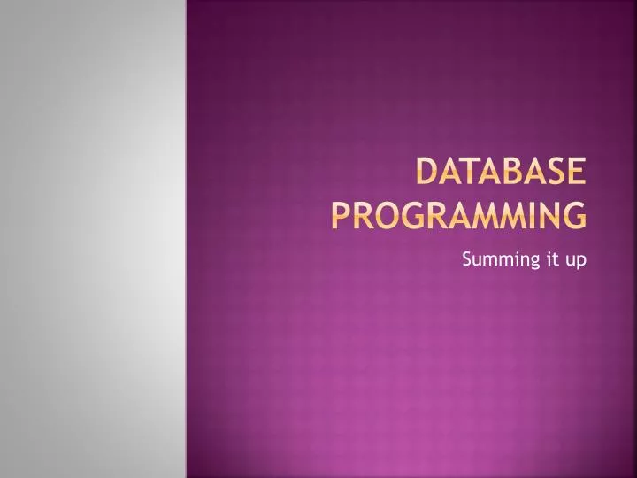 database programming