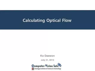 Calculating Optical Flow