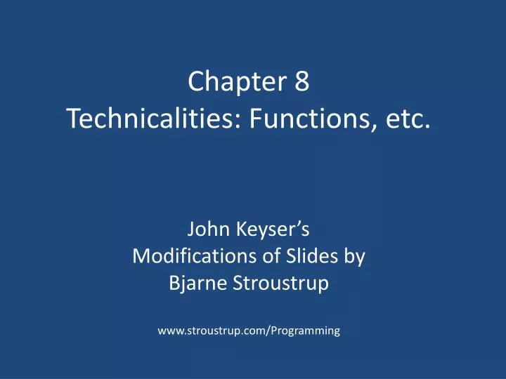 chapter 8 technicalities functions etc