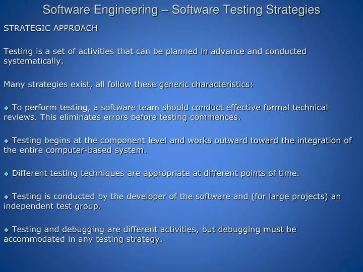 software engineering software testing strategies