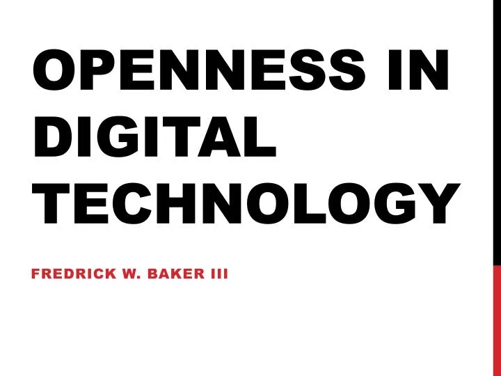 openness in digital technology