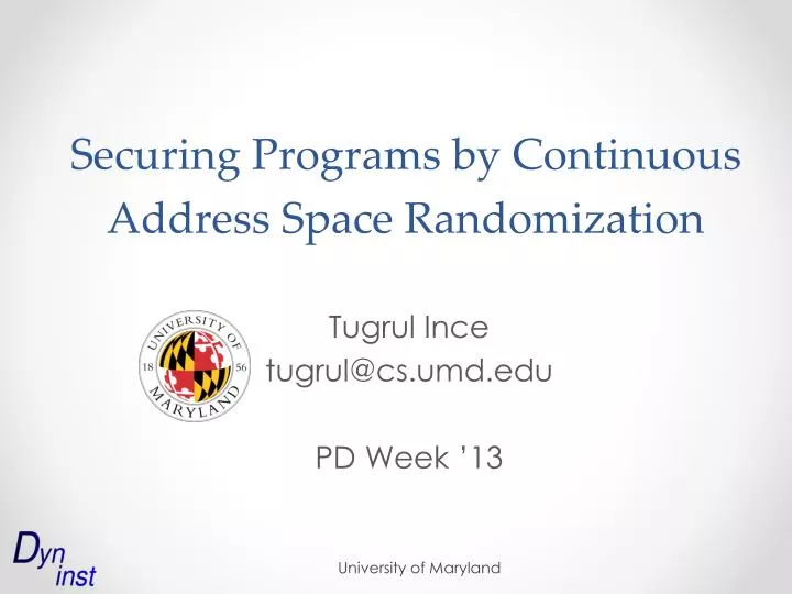 securing programs by continuous address space randomization