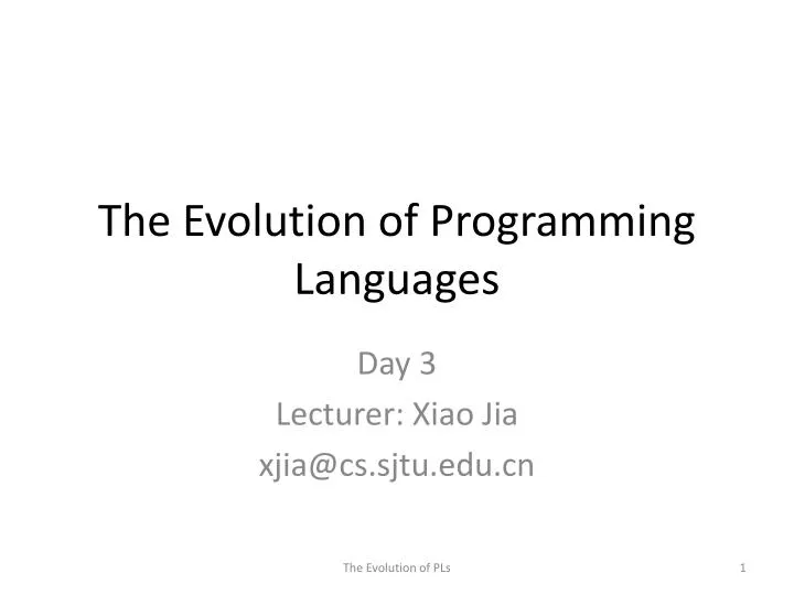 the evolution of programming languages