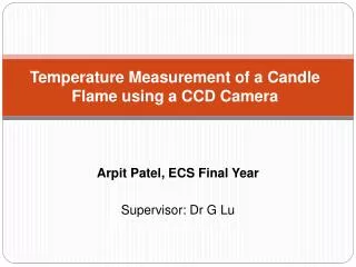 Temperature Measurement of a Candle Flame using a CCD Camera