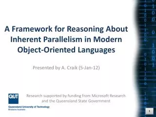 A Framework for Reasoning About Inherent Parallelism in Modern Object-Oriented Languages