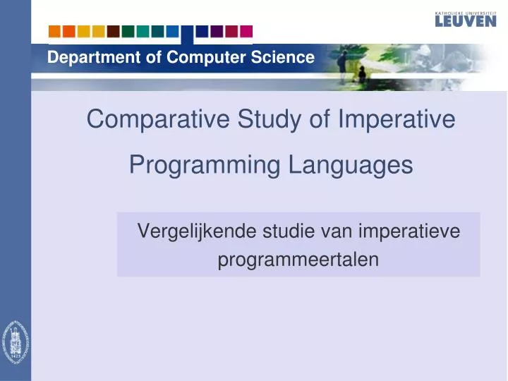 comparative study of imperative programming languages