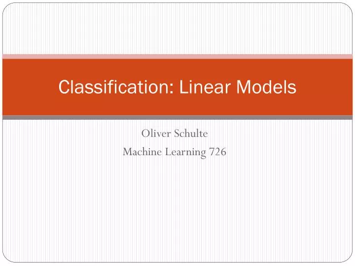 classification linear models