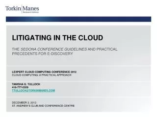 LITIGATING IN THE CLOUD