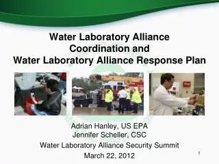 Water Laboratory Alliance Coordination and Water Laboratory Alliance Response Plan