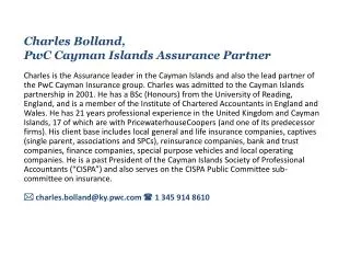 Charles Bolland , PwC Cayman Islands Assurance Partner