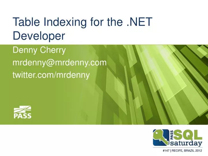 table indexing for the net developer