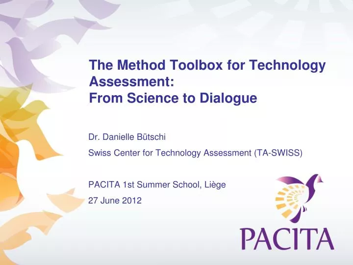 the method toolbox for technology assessment from science to dialogue