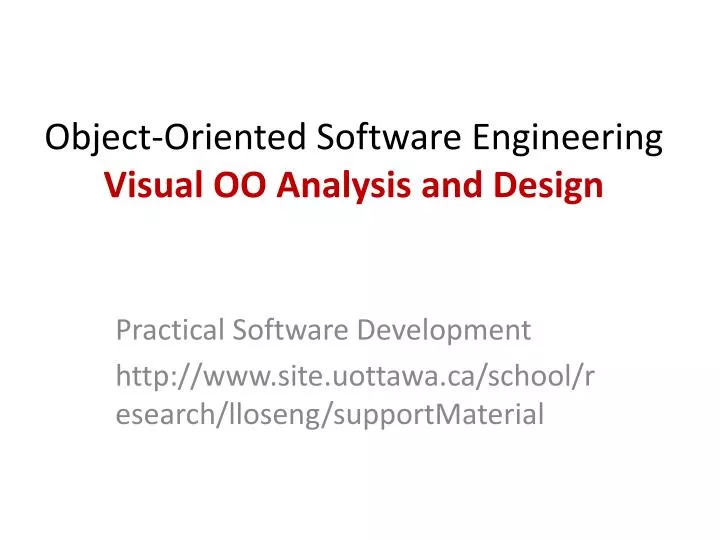 object oriented software engineering visual oo analysis and design