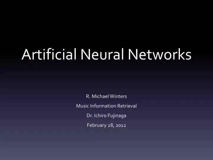 artificial neural networks