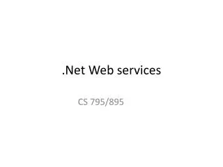 .Net Web services