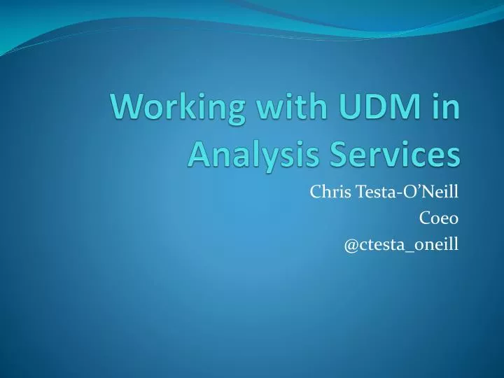 working with udm in analysis services