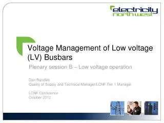 Voltage Management of Low voltage (LV) Busbars