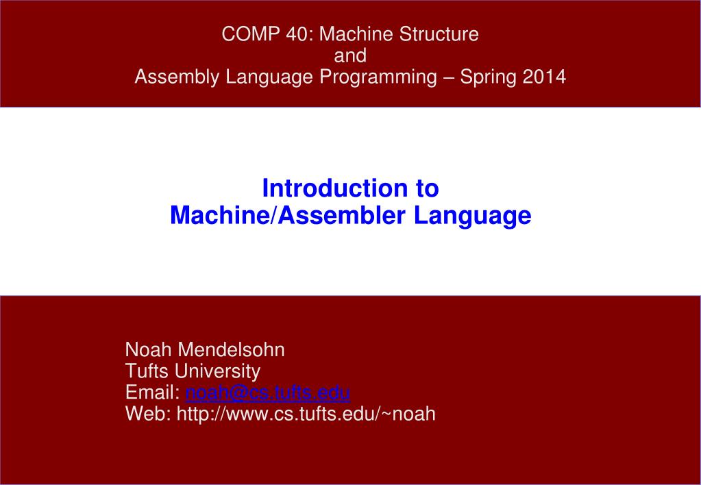 PPT - Introduction to Machine/Assembler Language PowerPoint ...