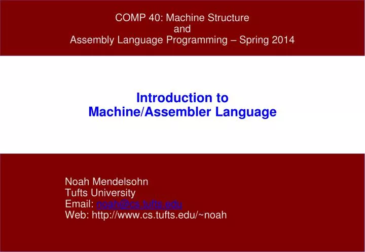 introduction to machine assembler language