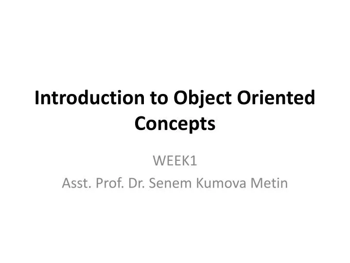 introduction to object oriented concepts
