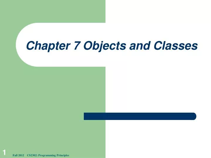 chapter 7 objects and classes